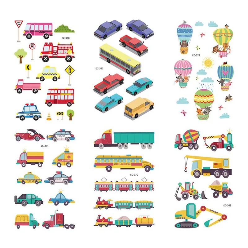 

1Pcs Fashion The Little Bus Waterproof Temporary Tattoos Kids Cartoon Bus Car Tattoo Stickers Children Fake Flash Tatoo