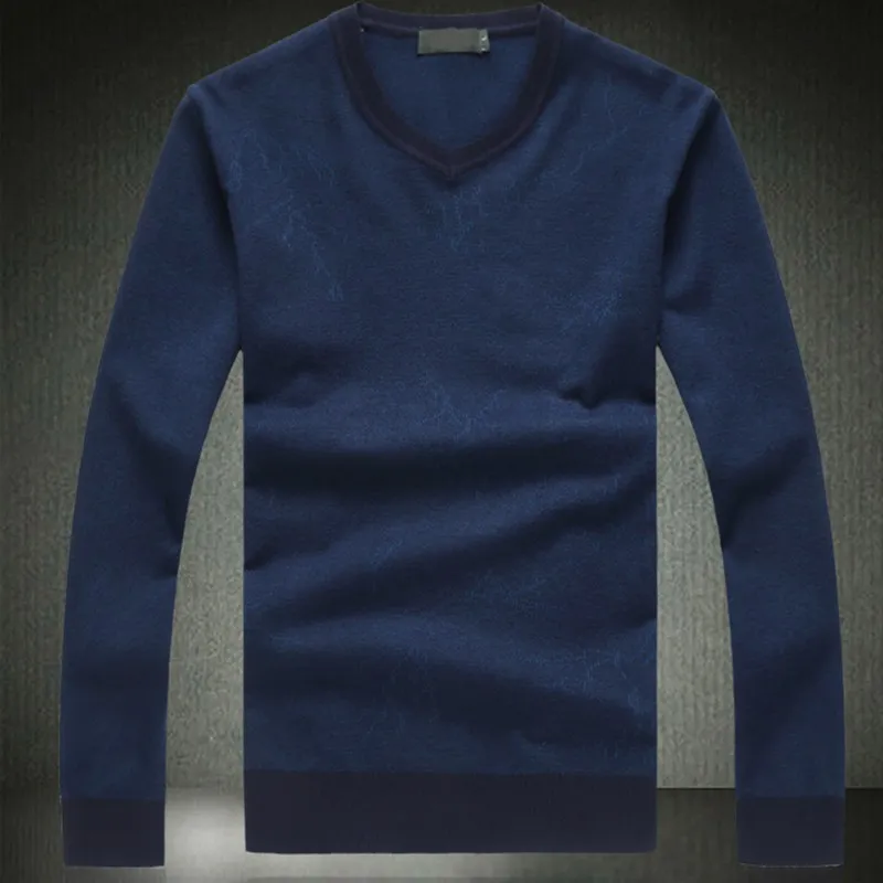 FAISIENS большой Размеры 6XL мужской вязаный свитер зима теплая с v-образным вырезом со вставками с длинным рукавом синий 8XL плюс Размеры свободные Для мужчин свитера - Цвет: picture color