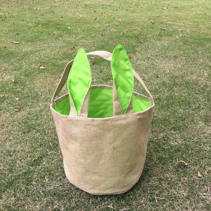Schnelles 1010235 Domil Ostern Sackleinen Verschiffen Großhandel Eimer Tote Bunny Osterkorb Mit Ohren rPCwrR6q