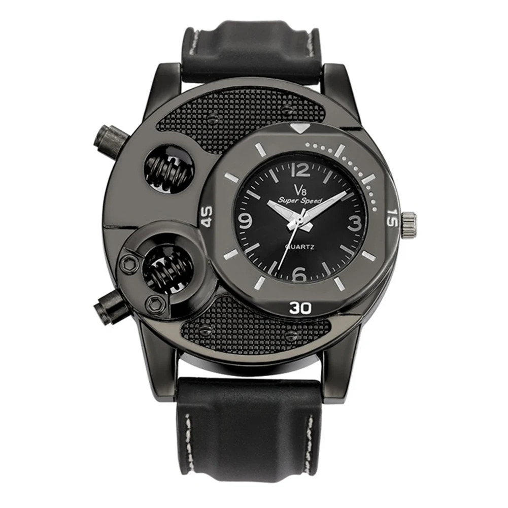 

V8 Cool Men's Silicone Band Bolts Round Dial Sports Analog Quartz Wrist Watch