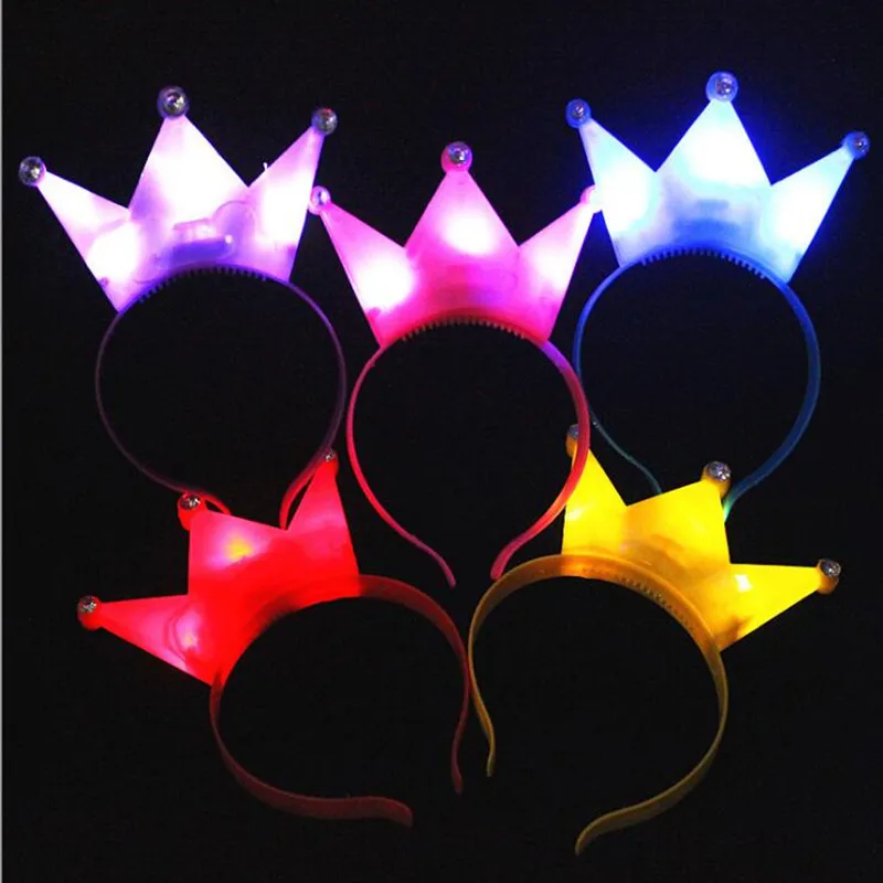 20pcs ADULT KIDS PRINCESS TIARA CROWN FLASHING LIGHT LED HEADBANDS HEN