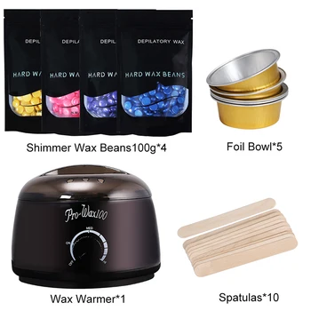 

Hair Removal Electric Wax Warmer Machine & Hair Removal Machine Heater with Beans Papers Applicator Sticks Waxing Kit Set