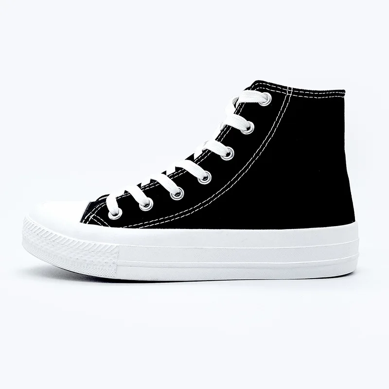 

Solid White Black Canvas Shoes New 2019 Fashion Spring Autumn Women's Sneakers High Top Casual Shoes Trainers Platform Sneakers