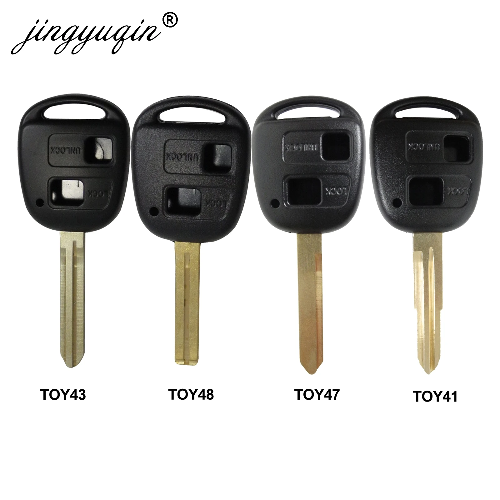 

jingyuqin TOY41/TOY43/TOY47/TOY48 Remote 2 Buttons Key Fob Case for Toyota Camry Rav4 Corolla Prado Yaris Tarago