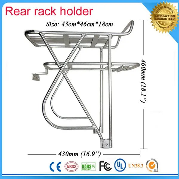 Discount rear rack 36v 40ah electric bicycle battery 36v 40Ah ebike li ion battery with Power lights+Tail lights For Sanyo cell 16