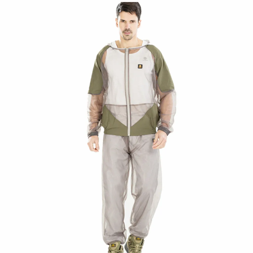 Outdoor Fishing Anti Mosquito Clothes Portable Lightweight High Density Net Yarn Breathable Mesh Fishing Shirts Fishing Clothes 