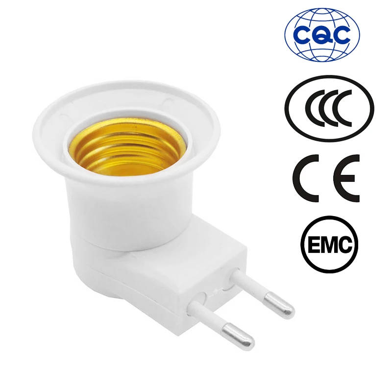 

BYGD E27 female socket to EU plug adapter with power on-off control switch -R179 Drop Shipping