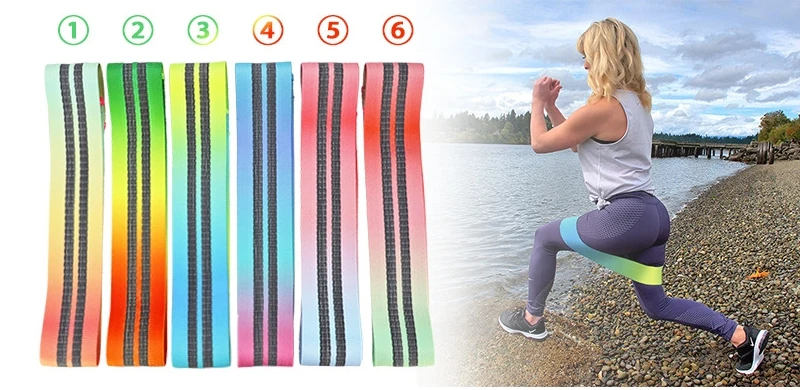 Многоцветные латексные скользящие хлопковые Эспандеры для бедер эластичные ленты для упражнений для бедер, ягодиц, моста, фитнеса, тренировки