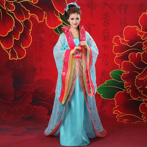 Лидер продаж, Женская старинная одежда династии Тан ханфу костюм невесты сценическое танцевальное шоу одежда для фотосъемки Китайский народный танец