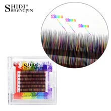 6 рядов ресниц для наращивания C Curl Mix 10-11-12 мм натуральные накладные ресницы радужные ресницы Набор для наращивания поддельные Индивидуальные ресницы