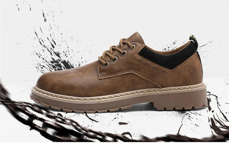 DESERT RAM Brand Men's Boots Mens Leisure Warm Shoes Men Casual Leather Martins Boots Male Winter Retro Black Brown Tooling Shoe (6)