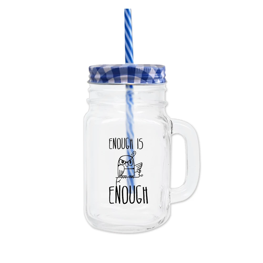 2017 хватит сова большой mason jar Стекло прозрачный кружка пива стакана воды