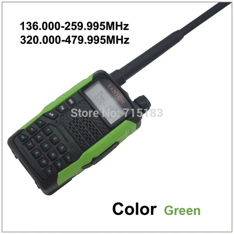 Dual Band FM Портативный двусторонней Радио YANTON GT-03 TX и RX и от 136.000-259.995 мГц и 320.000-479.995 мГц Цвет зеленый