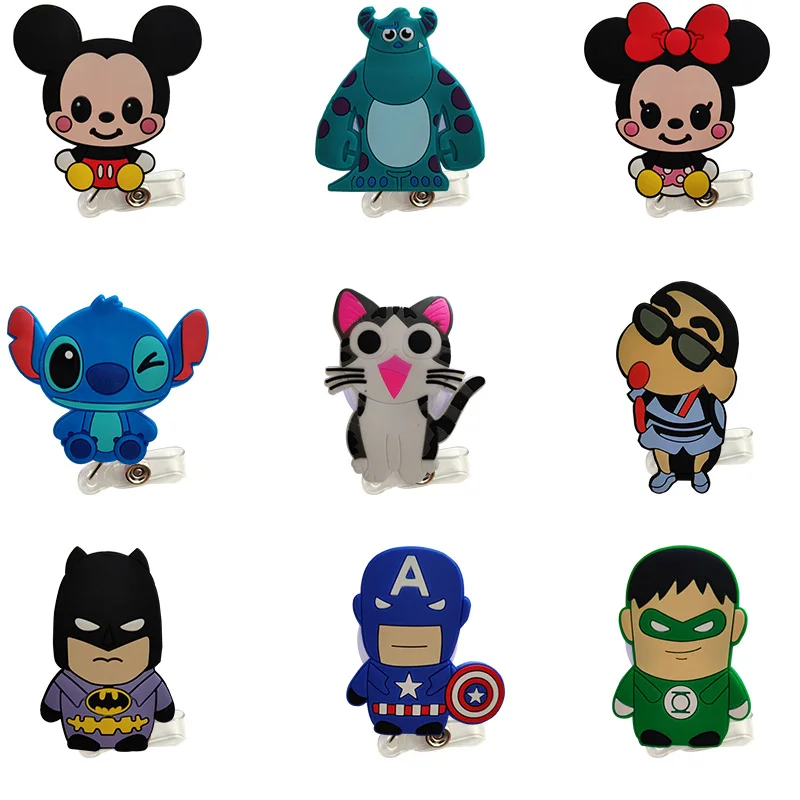 

10 PCS New Cartoon Retractable Pull Badge Reel ID Lanyard Name Tag Card Nurse Badge Holder lovely Kids Reels