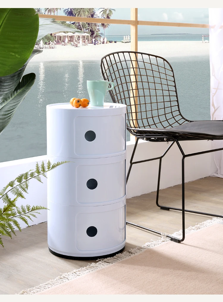 

Modern fashion classic design home storage Unit 3 Round Modern Multi Function Storage Cabinet Living Room Bedside Cabinet Table