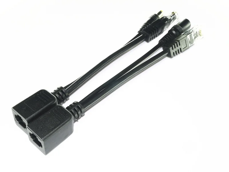 

2 pcs(1 pair) POE Splitter POE Switch POE Cable poe adapter Tape Screened 5V 12V 24V 48V Power Supply Cable 5.5*2.1mm Interface