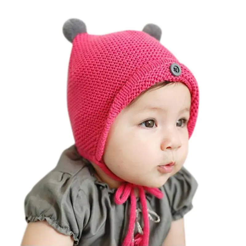 Herfst Winter Warm Fashion Cotton Candy Kleur Cute Baby Hat Meisje