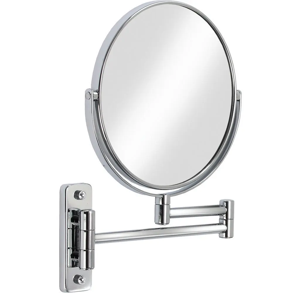 Chrome Bathroom 1X 3X Magnification HD Glass Two Sided Swivel Wall