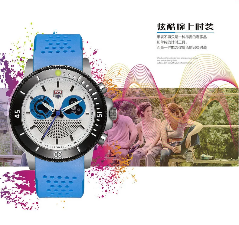 ТВГ Для мужчин Спорт на открытом воздухе цифровые часы модные студенческие Многофункциональный наручные часы Для женщин светодиодные