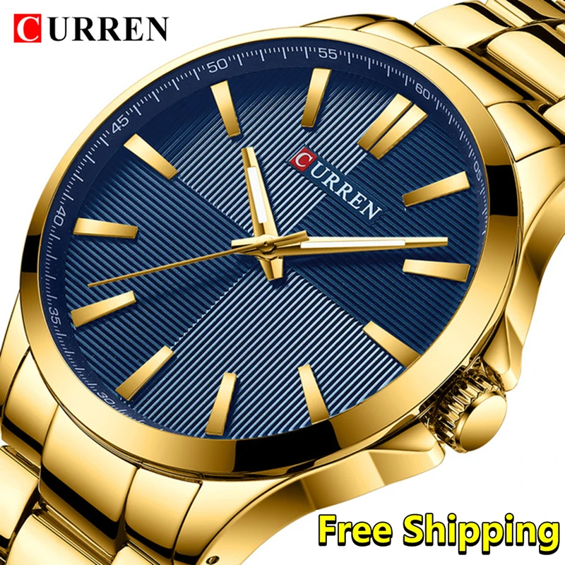 

Curren Men Watches 2019 Luxury Brand Business Gold Male Wrist Watch Waterproof Stainless Steel Men Watch 2018 Relogio Masculino