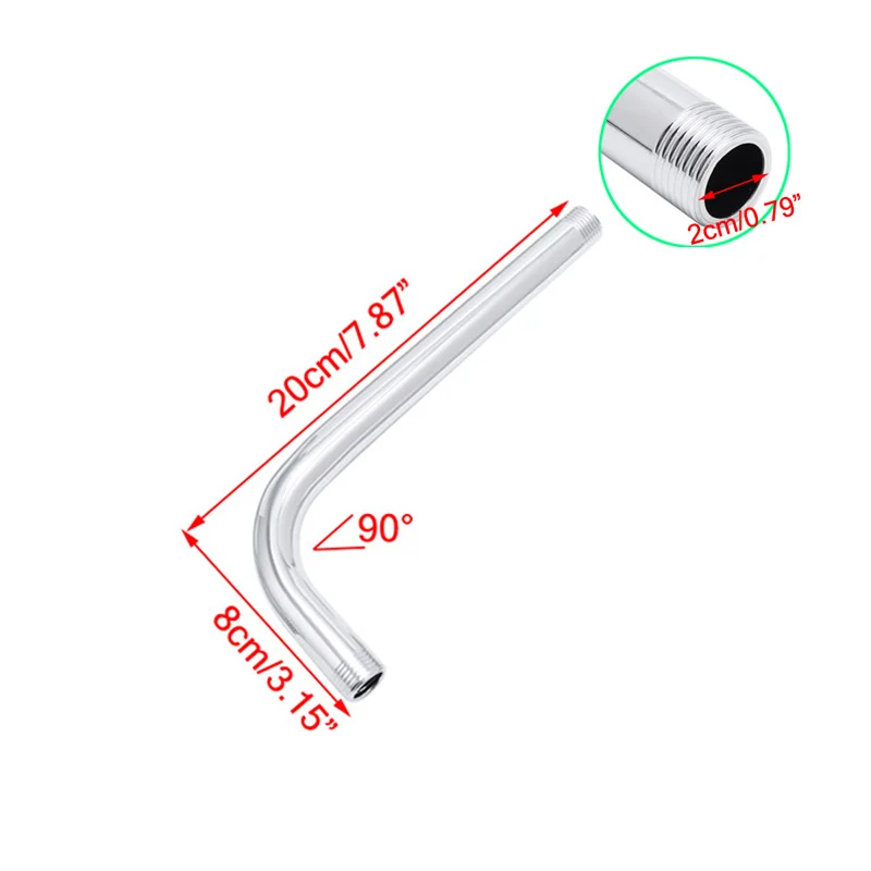Резьба G1/2 из нержавеющей стали, настенная трубка, насадка для душа, кронштейн 16 см/20 см/30 см/40 см - Цвет: 20cm