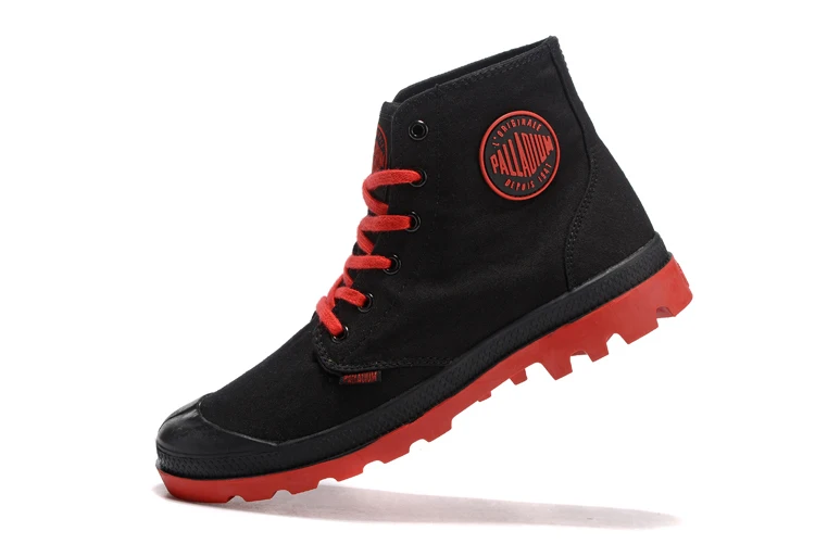 PALLADIUM Pampa/Классическая парусиновая обувь черного и красного цвета; ботильоны; ковбойские кроссовки; модная парусиновая повседневная обувь; размеры 40-44