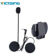 VicTsing Проводная гарнитура микрофон/динамик для V4/V6 мотоцикл Bluetooth шлем домофон с зажимом Intercomunicador Мото Аксессуары