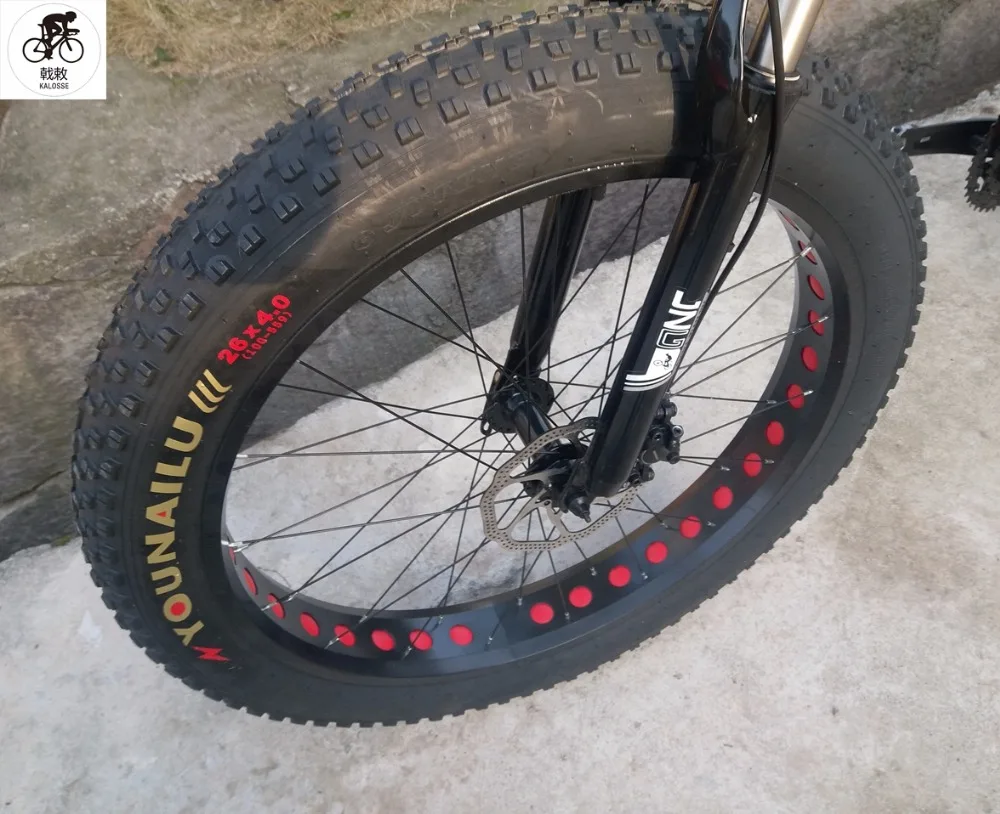Discount Kalosse  26*4.0 tires   24/27/30 speed  snow  mountain bike Soft-tail frame  DH/AM/FR Beach  bike 3