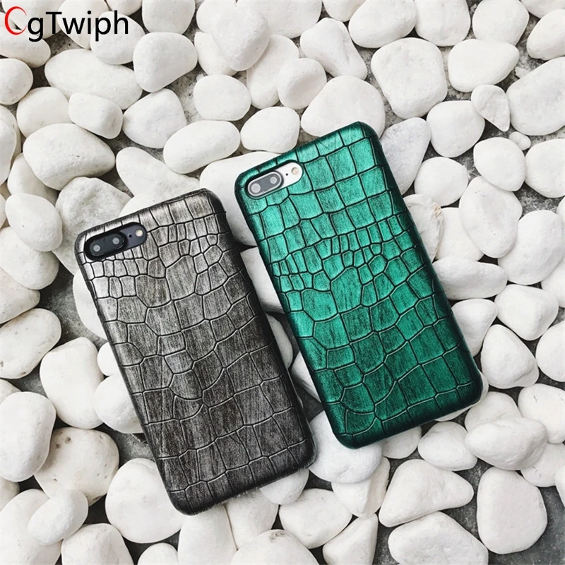 

Luxury Sequins Crocodile Skin Case for Apple iPhone XSmax 8 7 6 Plus Back Cover Hard PU Case for iPhone XS XR Plus Fundas Coque