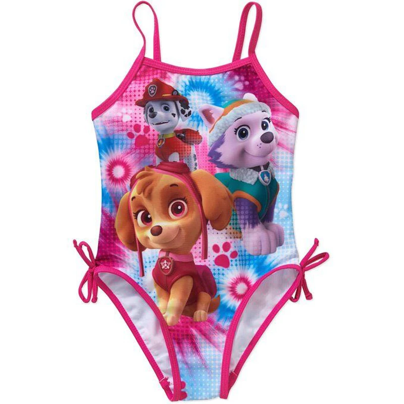 2016 New Paw Swimsuit One Piece Girls Patrol Swimwear Pink