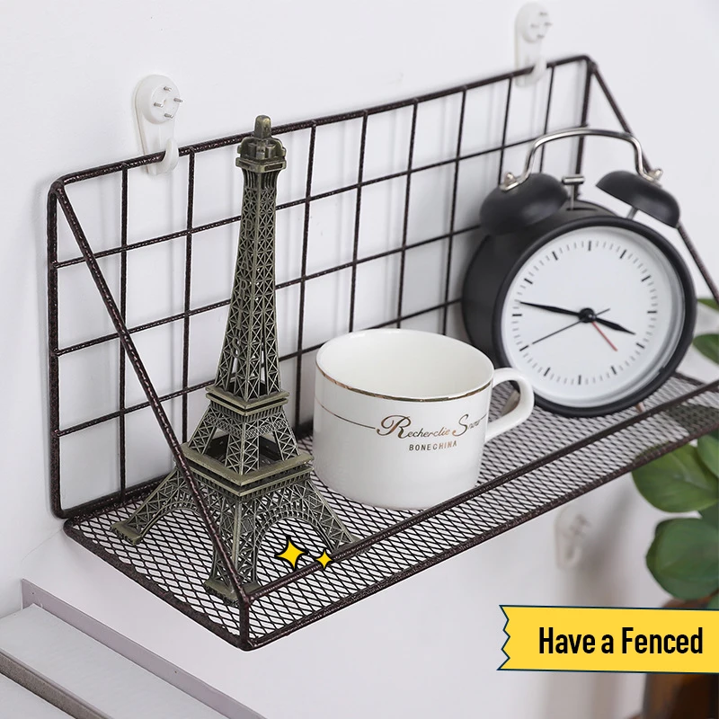 

Mounted on Wall Storage Rack Iron Wall Shelf Organization for Kitchen Bedroom Home Decor Kid Room DIY Wall Decoration Holder