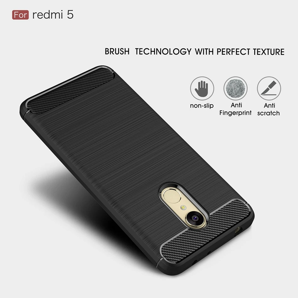 Soft Silicon Case for Xiaomi Redmi 5 Case Carbon Fiber Anti Knock Phone Cover for Redmi 3S S2 Note 5A 3 4X 4A 5 Plus 5 pro Coque (2)