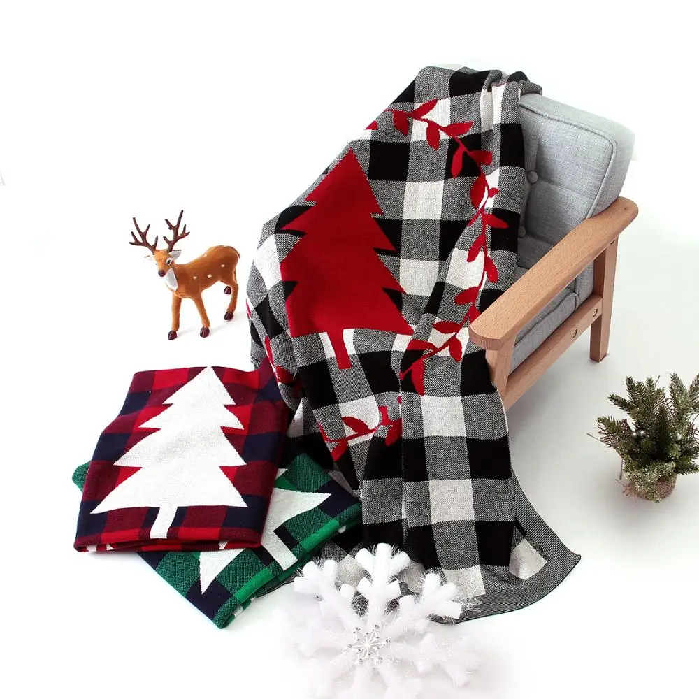 

Baby Blankets Knitted Cotton Newborn Bebes Swaddle Wrap Blanket Christmas Tree Toddler Children Milestone Quilts 100*80cm Cover