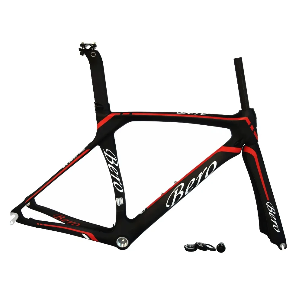Clearance BEIOU Carbon Fiber Road Bike Frame with Fork Racing Bicycle Frame 700C BB86 Unibody internal Cable Routing T700 Ultralight B013A 0