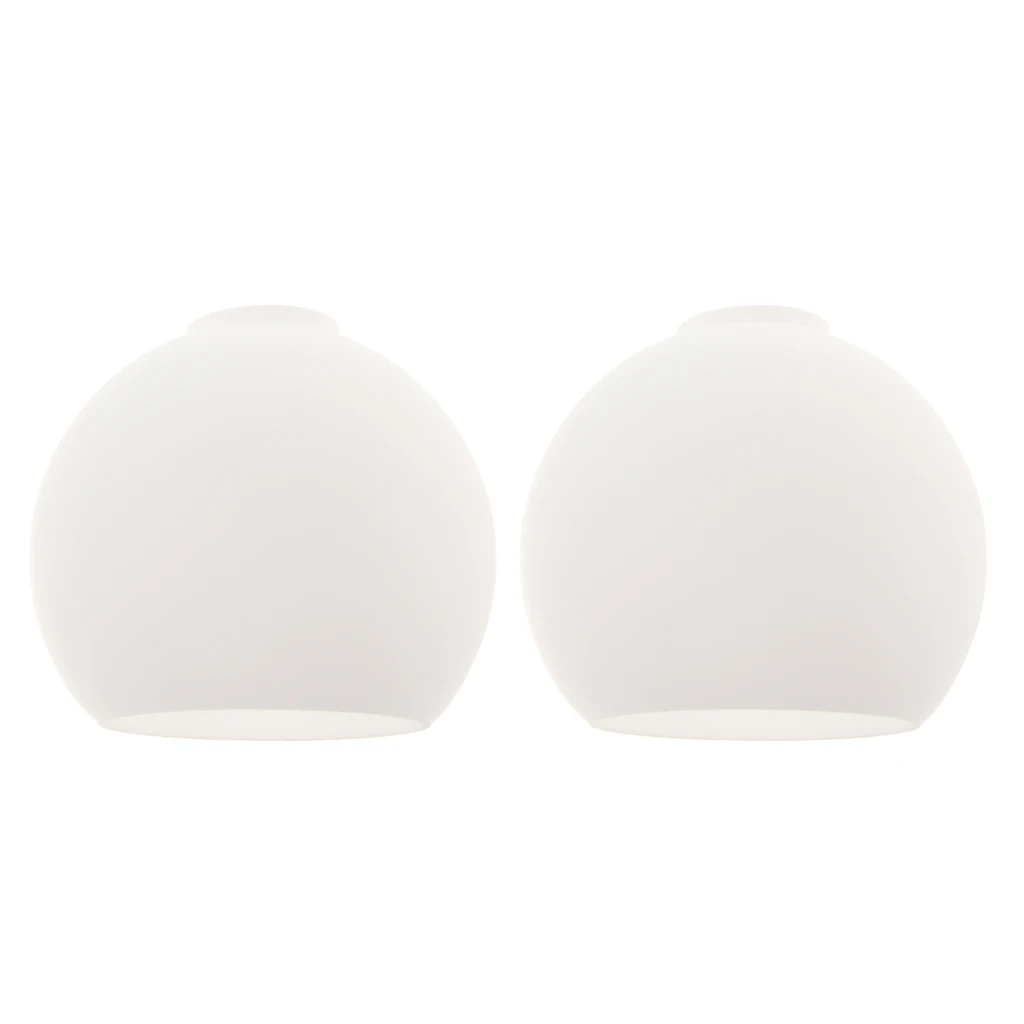 2pcs E27 and E14 Light Holder Replacement White Glass Light Shade