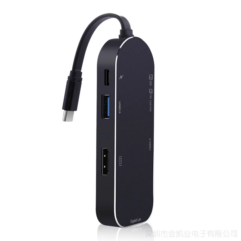Тип C к Ethernet Rj45 1000 Мбит/с Hdmi 4 к Otg Tf Sd кардридер Usb3.0 хаб-конвертер с Pd type C зарядное устройство адаптер