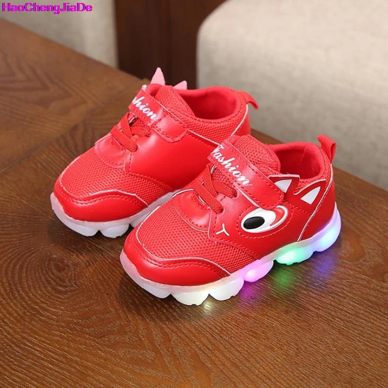 

HaoChengJiaDe New Fashion Children Shoes With Light Led Kids Shoes Luminous Glowing Sneakers Baby Toddler Boys Girls Shoes 21-30