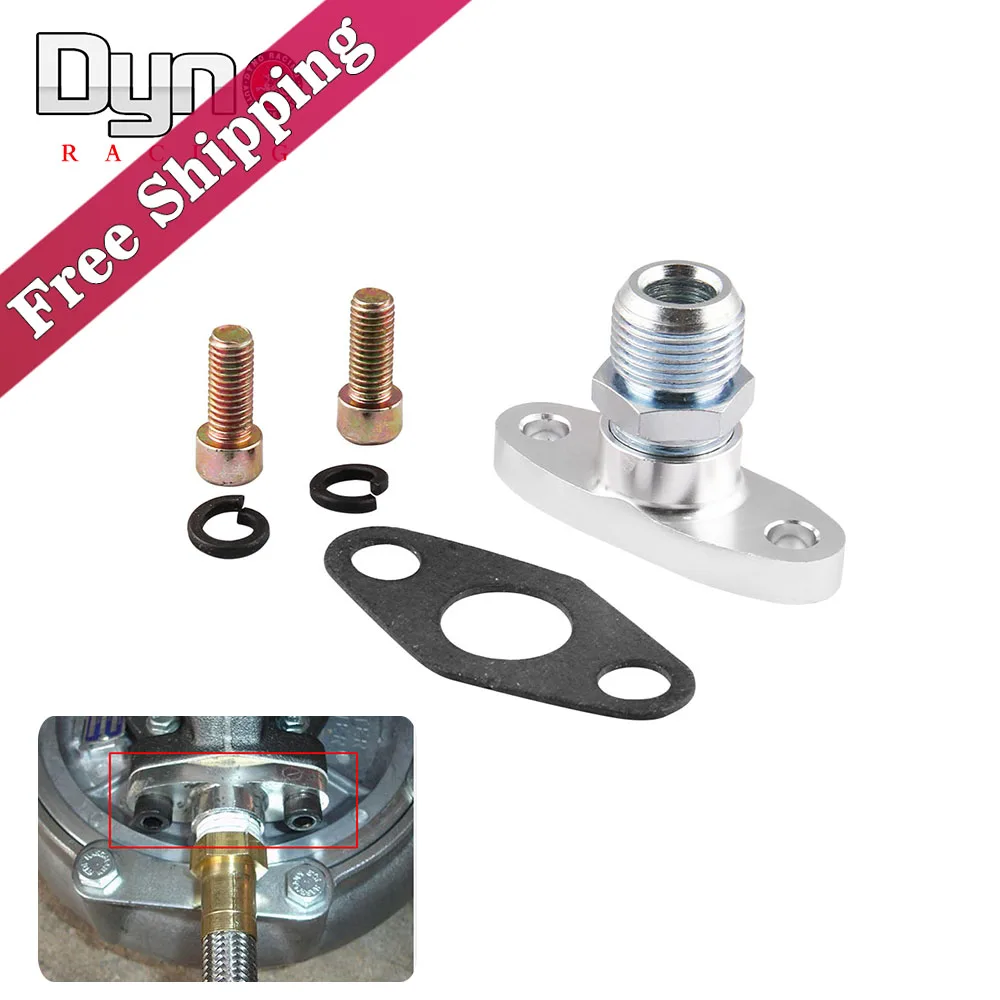 Free Shipping 1/2" NPT Female Aluminum Oil Drain Turbo Flange For T3 T4