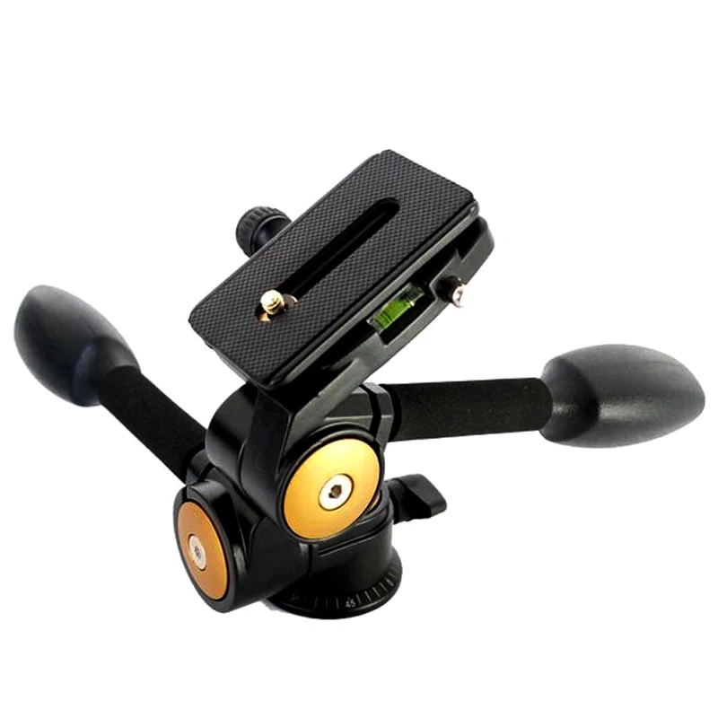 

Pro Dual Handle Dumping Ballhead Three Dimensional Panoramic Tripod Head With 1/4 " Quick Release Plate 360 Degree Scale