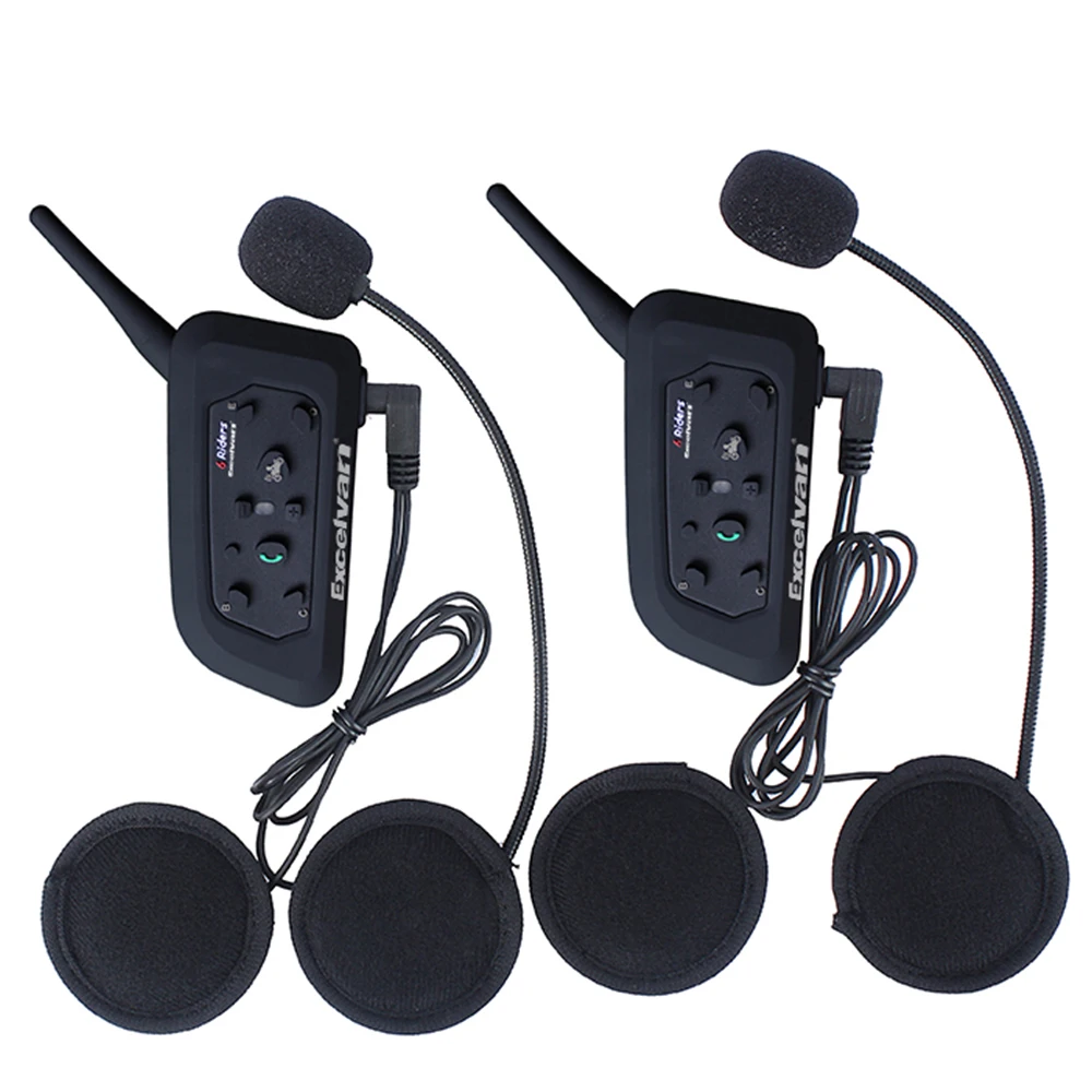 2 pcs V6 BT Multi Interphone Bluetooth Motorcycle Wireless