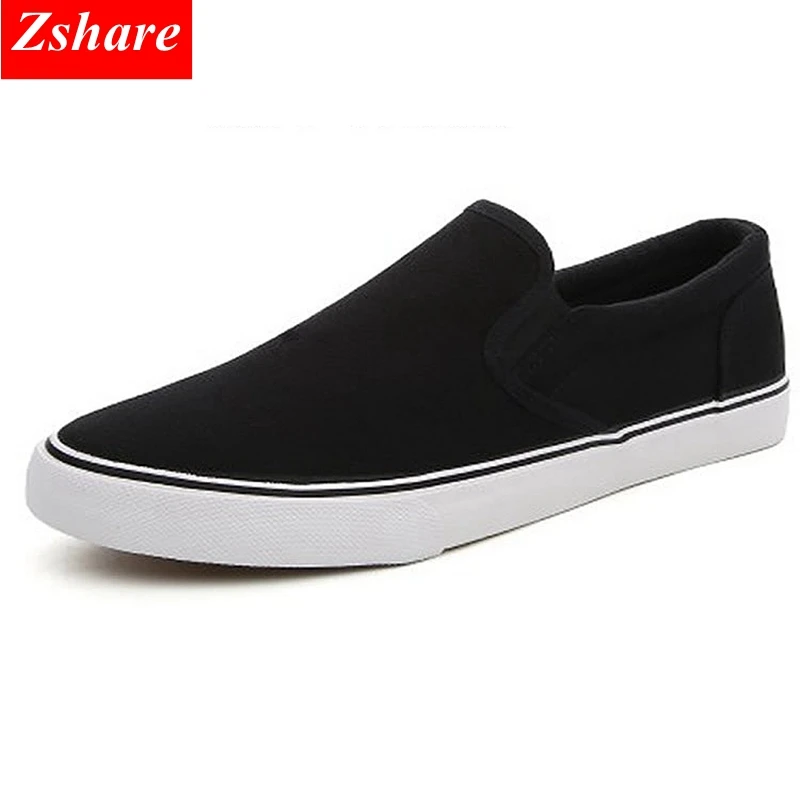 2019 New Men Casual Shoes Black White Solid Canvas Shoes Man Loafers Summer Breathable Fashion Sneakers Men Slip-On Shoes Flats