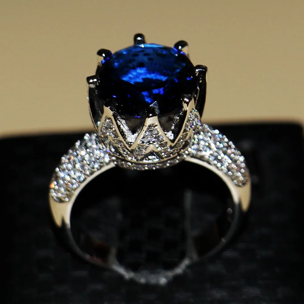 Женское кольцо с фианитом 8 карат из серебра 925 пробы имитацией камней|ring size|band
