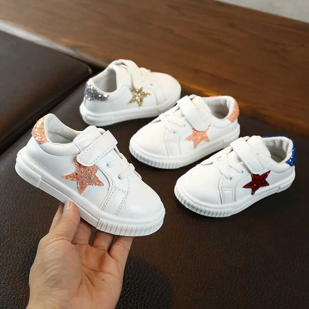 

Fashion Children Sport Shoes Kids Shoes Baby Boys girls canvas shoes Bling Star School Flat running Shoes Sneakers Casual Shoes
