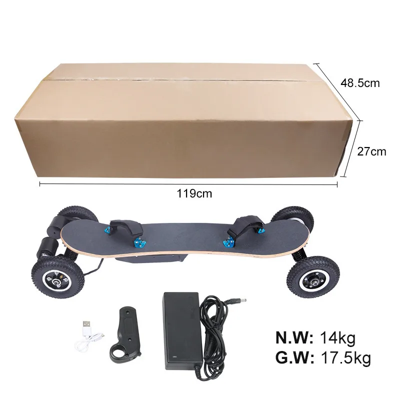 powerful china off road e skateboard 1650W motor in wheel electric
