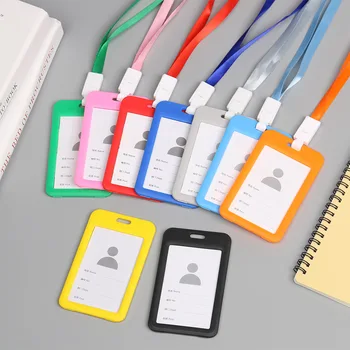 

1Pcs Men Women Bank Credit Card Holder Wallet Bus ID Name Work Card Holder For Student Card Cover Business Card Case Badge Bag