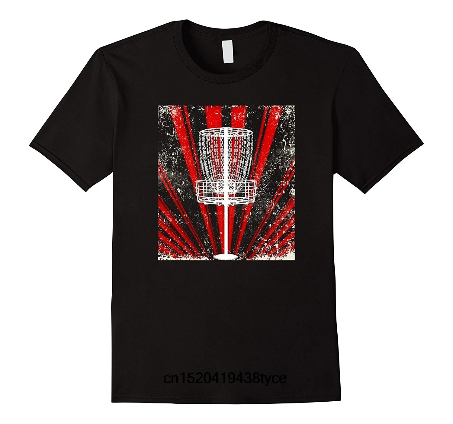 Red Sunburst Disc Golf Basket T-Shirt
