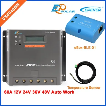 

36V 48V auto type battery charger 60A regulator for off grid tie system Solar Controller bluetooth eBOX and temperature sensor