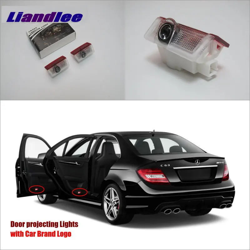 

Liandlee LED Car Logo Light Door Welcome Lights Ghost Shadow Projector Lamp For Mercedes Benz C Class 2015 Courtesy Doors Lamps
