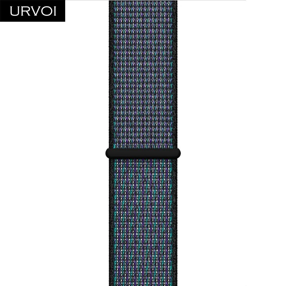 Спортивная петля URVOI для apple watch series 5 4 3 2 1 ремешок для iWatch band для NIKE+ двухслойный светоотражающий крючок и петля - Цвет ремешка: N Hyper Grape