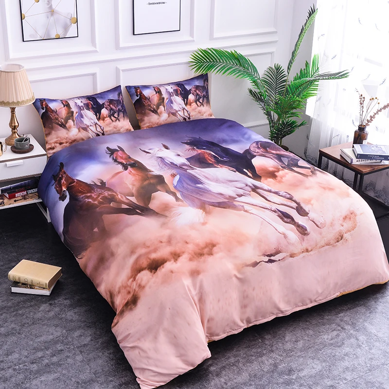 Zeimon New Design Bedding Set Tribal Horse Duvet Cover Colorful